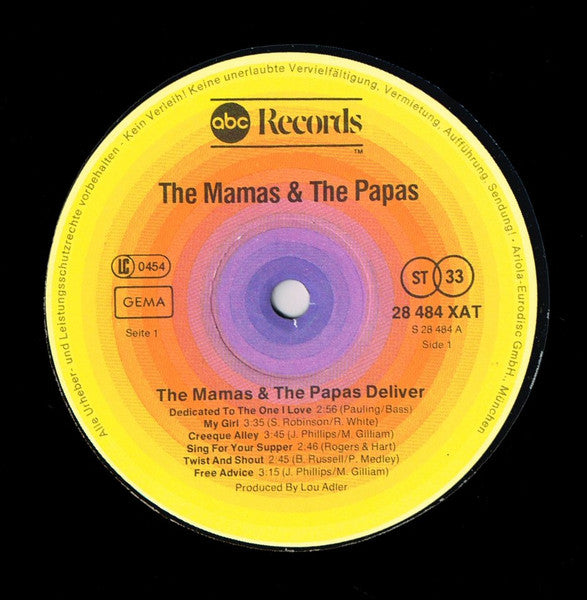 The Mamas & The Papas : Deliver (LP, Album, RE)
