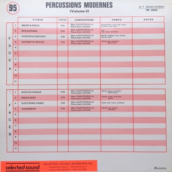 Marc Chantereau & Pierre-Alain Dahan : Percussions Modernes (Volume 3) (LP)
