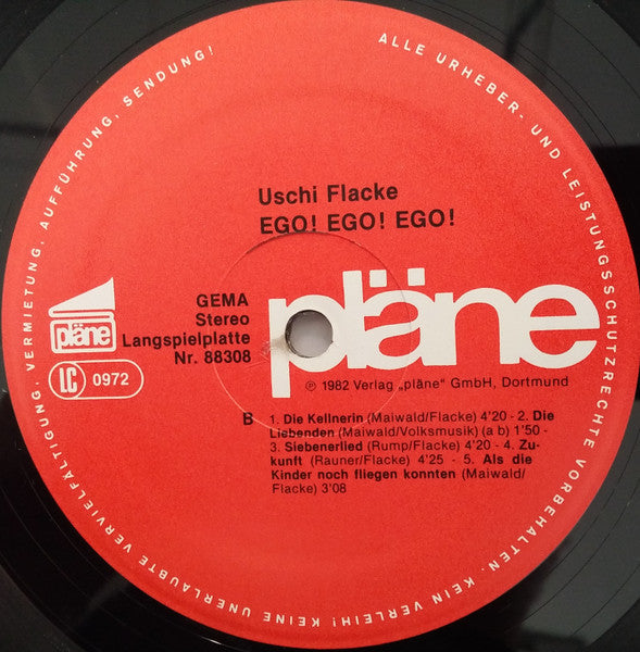 Uschi Flacke & Band : Ego! Ego! Ego! (LP, Album)