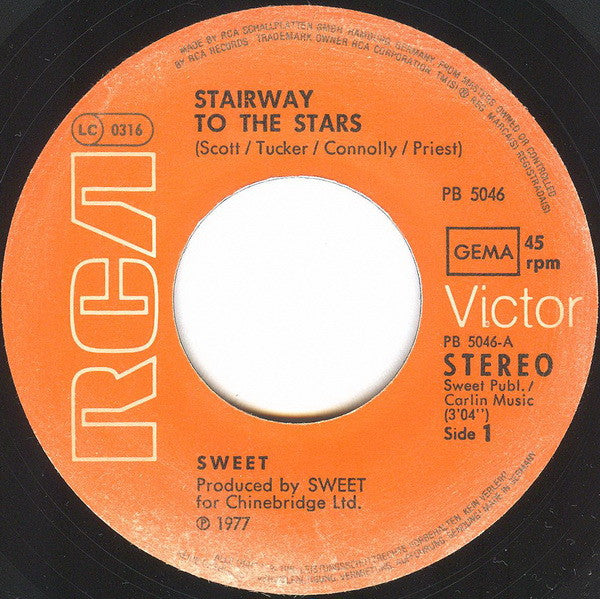 Sweet* : Stairway To The Stars (7", Single)