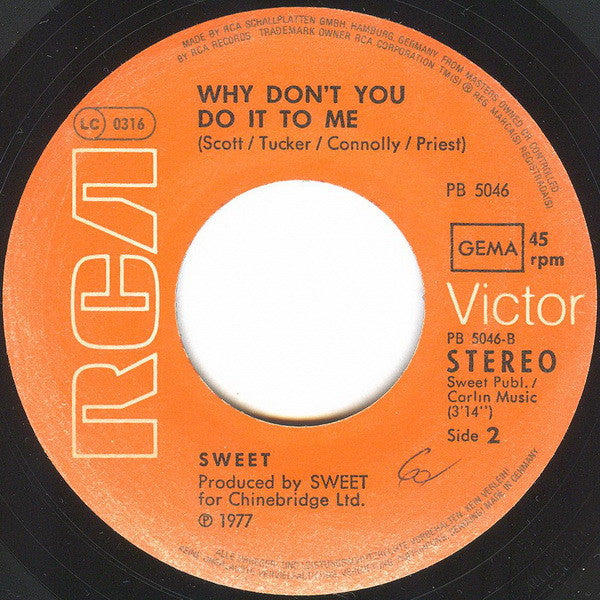 Sweet* : Stairway To The Stars (7", Single)