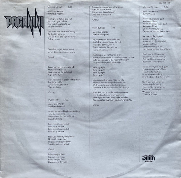 Paganini : Weapon Of Love (LP, Album)