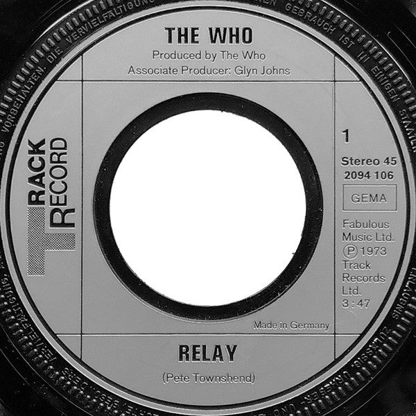 The Who : Relay (7", Single)