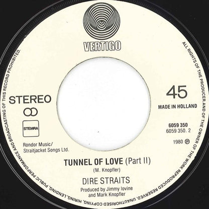 Dire Straits : Tunnel Of Love (Part 1 & 2) (7", Single)