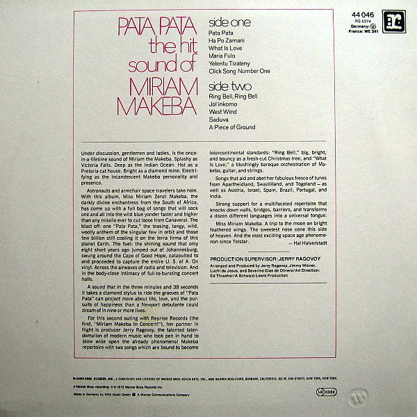 Miriam Makeba : Pata Pata (LP, Album, RE)