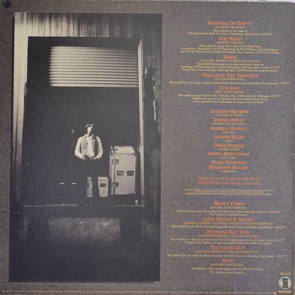 Jackson Browne : Running On Empty (LP, Album, Qua)