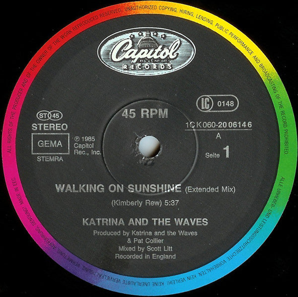 Katrina And The Waves : Walking On Sunshine (Extended Mix) (12", Maxi)