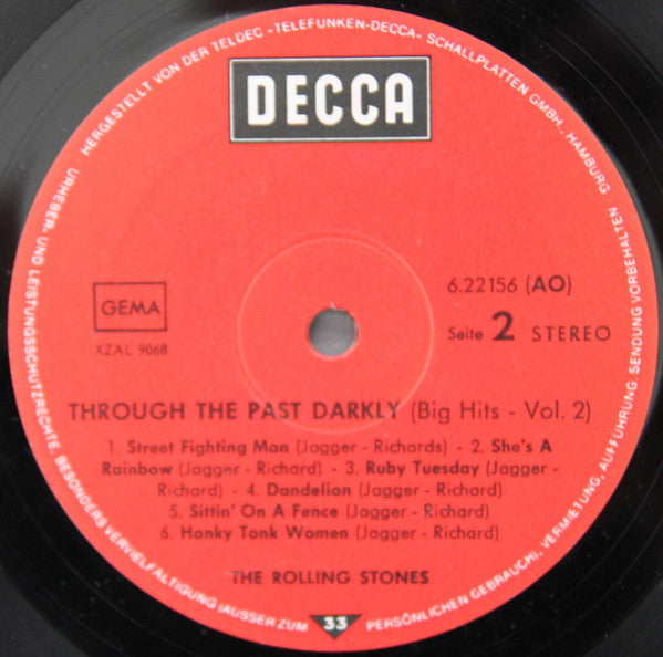 The Rolling Stones : Through The Past, Darkly (Big Hits Vol. 2) (LP, Comp)