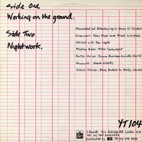 Shriekback : Working On The Ground (12")