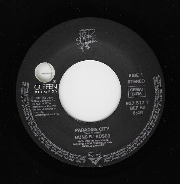 Guns N' Roses : Paradise City (7", Single, Lar)