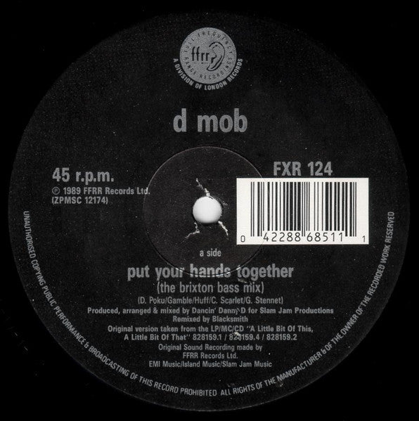 D Mob : Put Your Hands Together (The Brixton Bass Mix) (12")