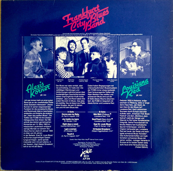 Frankfurt City Blues Band Meets Alexis Korner, Louisiana Red : Live (LP, Album)