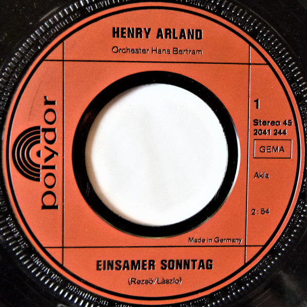 Henry Arland : Einsamer Sonntag (7", Single)