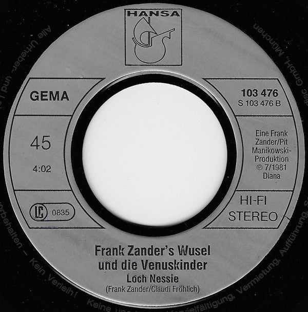 Frank Zander's Wusel* Und Die Venuskinder : Das Wusel Von Der Venus (7", Single)