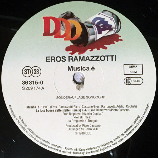 Eros Ramazzotti : Musica È (LP, Album)