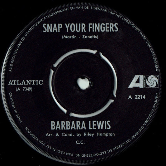 Barbara Lewis : Snap Your Fingers / Puppy Love (7", Single)