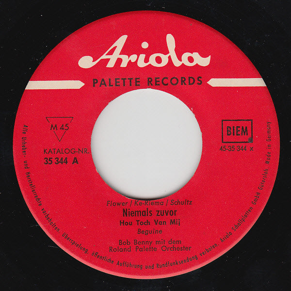 Bob Benny : Niemals Zuvor (7", Single)