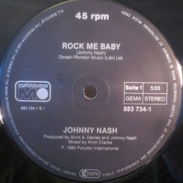 Johnny Nash : Rock Me Baby (12", Maxi)