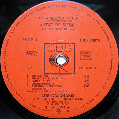 Los Calchakis : Etat De Siege (Bande Originale Du Film) (LP, Album, Gat)