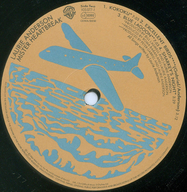 Laurie Anderson : Mister Heartbreak (LP, Album)