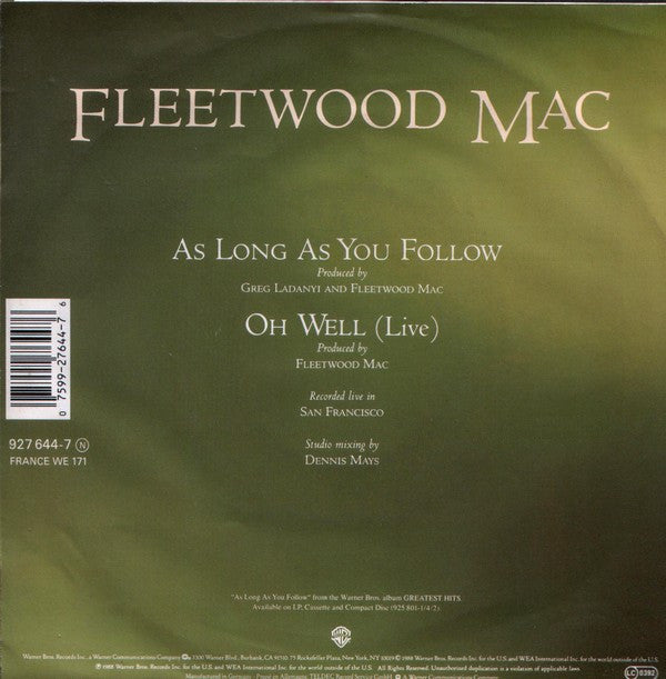 Fleetwood Mac : As Long As You Follow (7", Single)