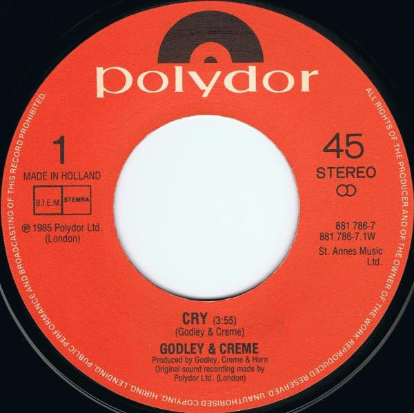 Godley & Creme : Cry (7", Single)