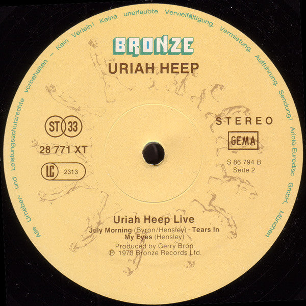 Uriah Heep : Uriah Heep Live (2xLP, Album, RE, Pal)