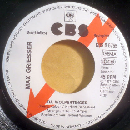 Max Griesser : Da Wolpertinger (7", Single, Promo)
