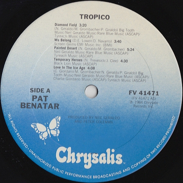 Pat Benatar : Tropico (LP, Album, RE)
