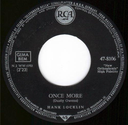 Hank Locklin : Wabash Cannonball / Once More (7", Single)