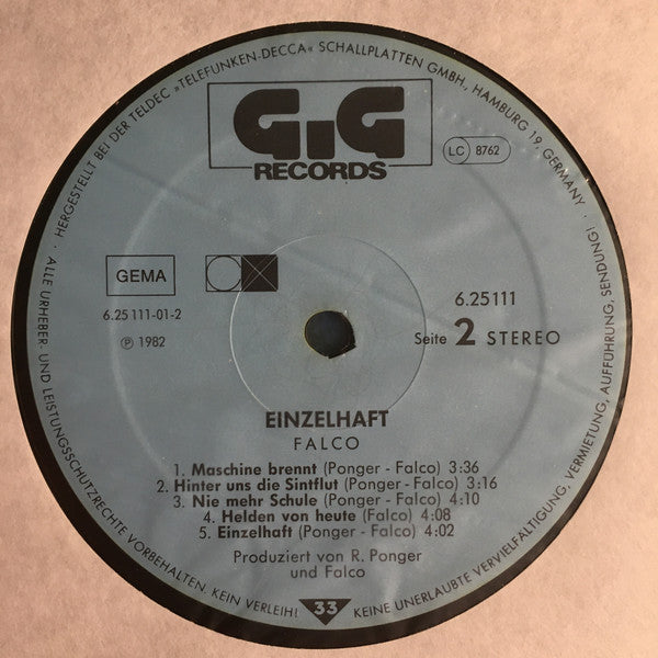 Falco : Einzelhaft (LP, Album, CX )