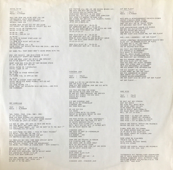Falco : Einzelhaft (LP, Album, CX )
