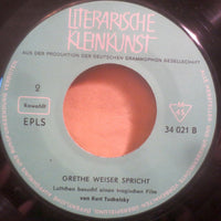 Grete Weiser : Das Lottchen (Grethe Weiser Spricht Kurt Tucholsky) (7", EP, Mono)