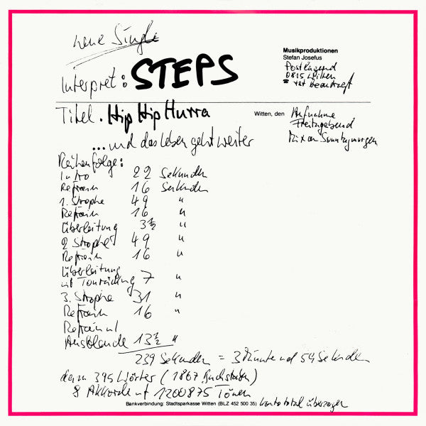 Der Steps : Hip Hip Hurra ...Und Das Leben Geht Weiter (7", Single)