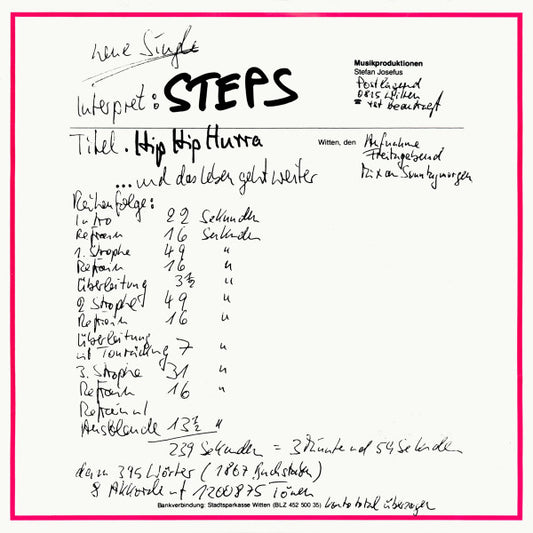 Der Steps : Hip Hip Hurra ...Und Das Leben Geht Weiter (7", Single)