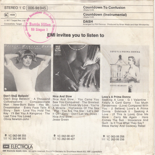 Dash (51) : Countdown To Confusion (7", Single)