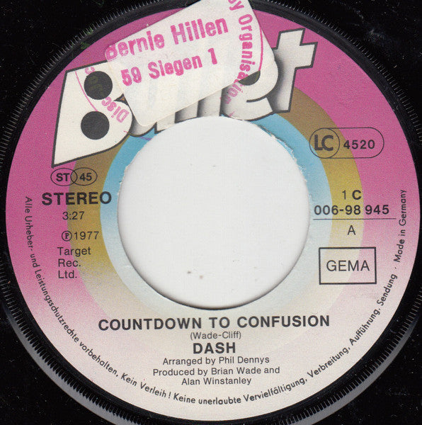 Dash (51) : Countdown To Confusion (7", Single)