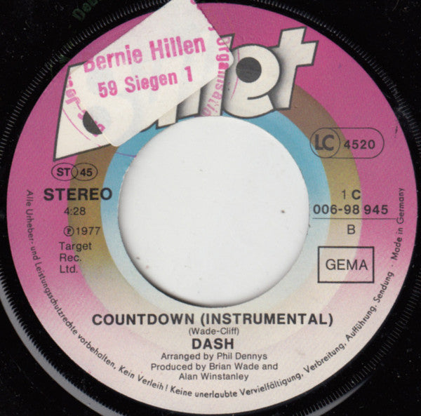 Dash (51) : Countdown To Confusion (7", Single)
