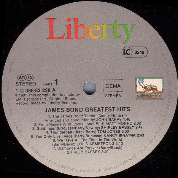 Various : James Bond Greatest Hits (LP, Comp)