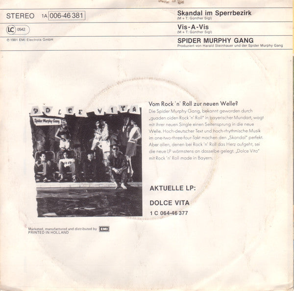 Spider Murphy Gang : Skandal Im Sperrbezirk (7", Single)
