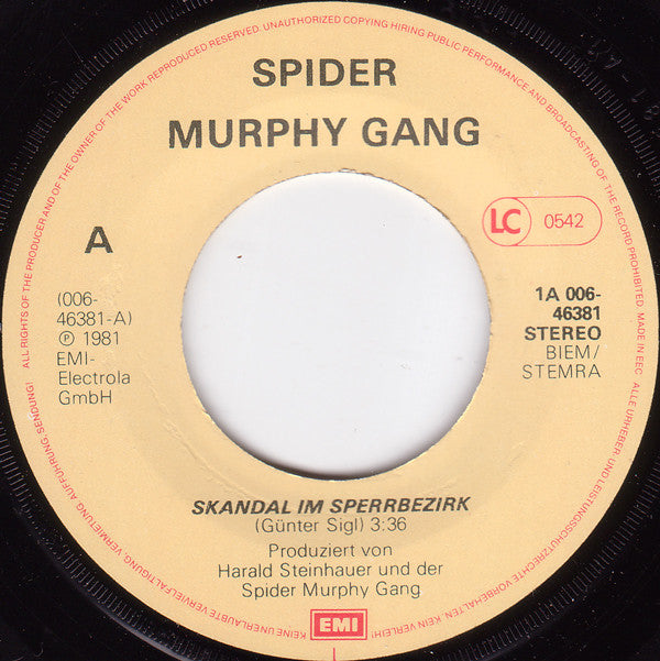 Spider Murphy Gang : Skandal Im Sperrbezirk (7", Single)
