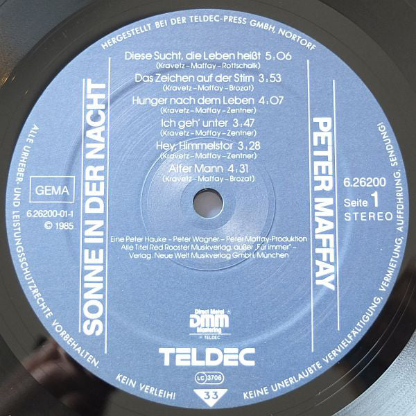 Peter Maffay : Sonne In Der Nacht (LP, Album, Ltd, wit)