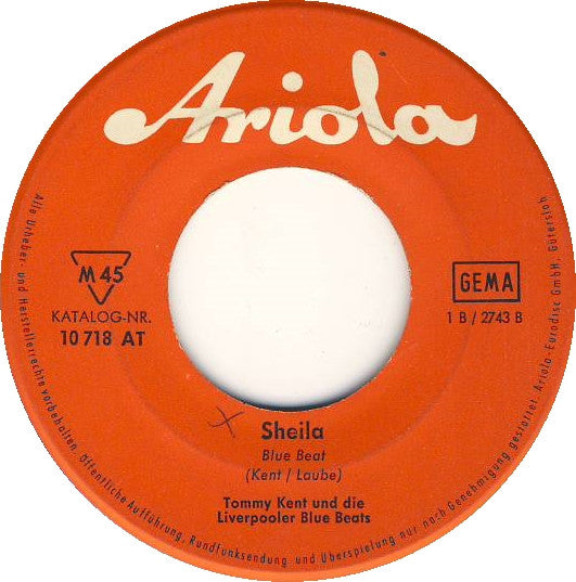 Tommy Kent Und Die Liverpooler Blue Beats* : Hey, Sunny / Sheila (7", Single)