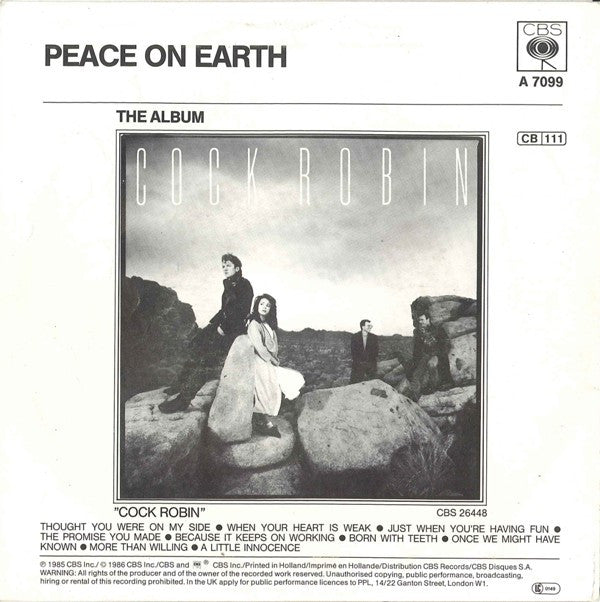 Cock Robin : Thought You Were On My Side (7", Single)