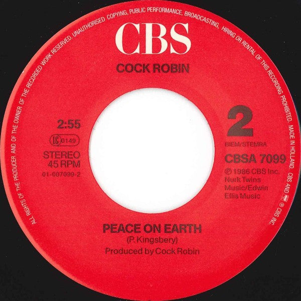 Cock Robin : Thought You Were On My Side (7", Single)