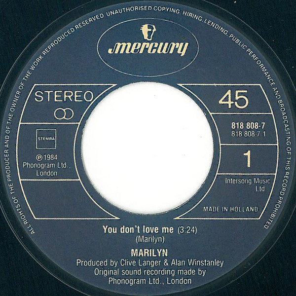 Marilyn : You Don't Love Me (7")