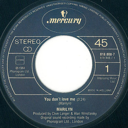 Marilyn : You Don't Love Me (7")