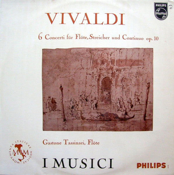 Vivaldi* - I Musici, Gastone Tassinari : 6 Concerti Für Flöte, Streicher Und Continuo Op. 10 (LP, Album)