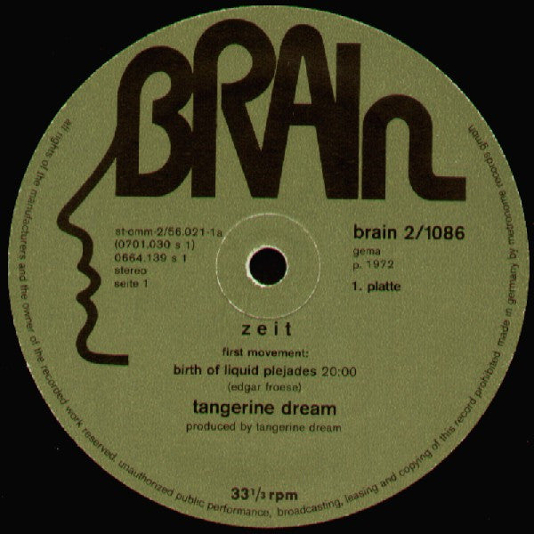 Tangerine Dream : Zeit (2xLP, Album, RE, Gat)