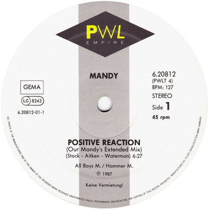 Mandy* : Positive Reaction (12", Maxi)